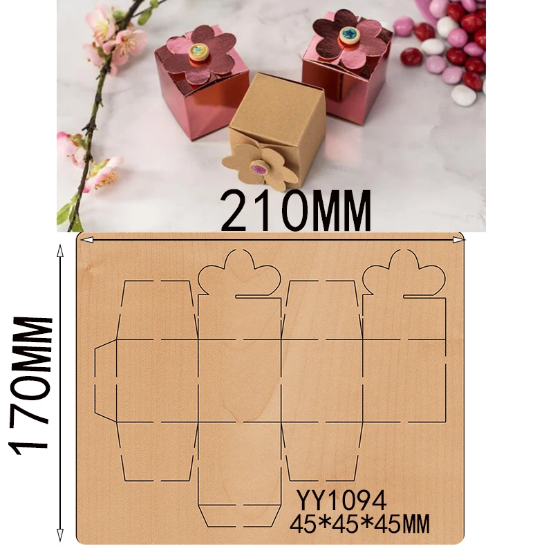 Wooden mold mini box cutting mold packing box wooden mold yy1094 is compatible with most manual die cutting