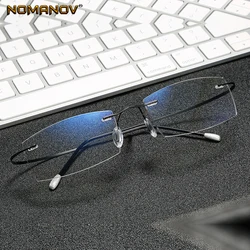 Titanium Frame Ultra Light Memory Super Stretch Temple Anti-fatigue Rimless Reading Glasses 0.75 1 1.5 1.75 2 2.25 To 4