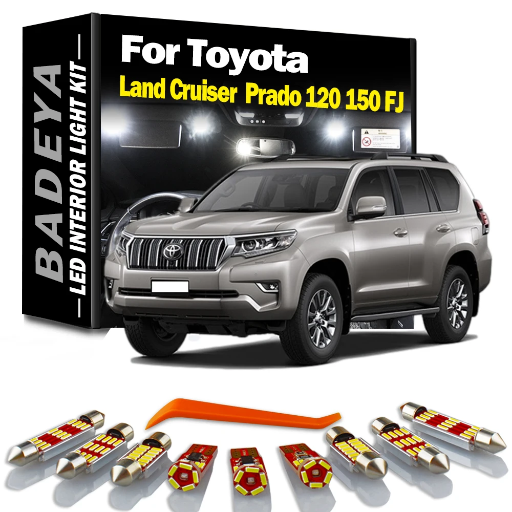 BADEYA Canbus For Toyota Land Cruiser 80 100 200 Prado 120 150 FJ LED Interior Light Kit Map Dome Trunk Door License Plate Lamp