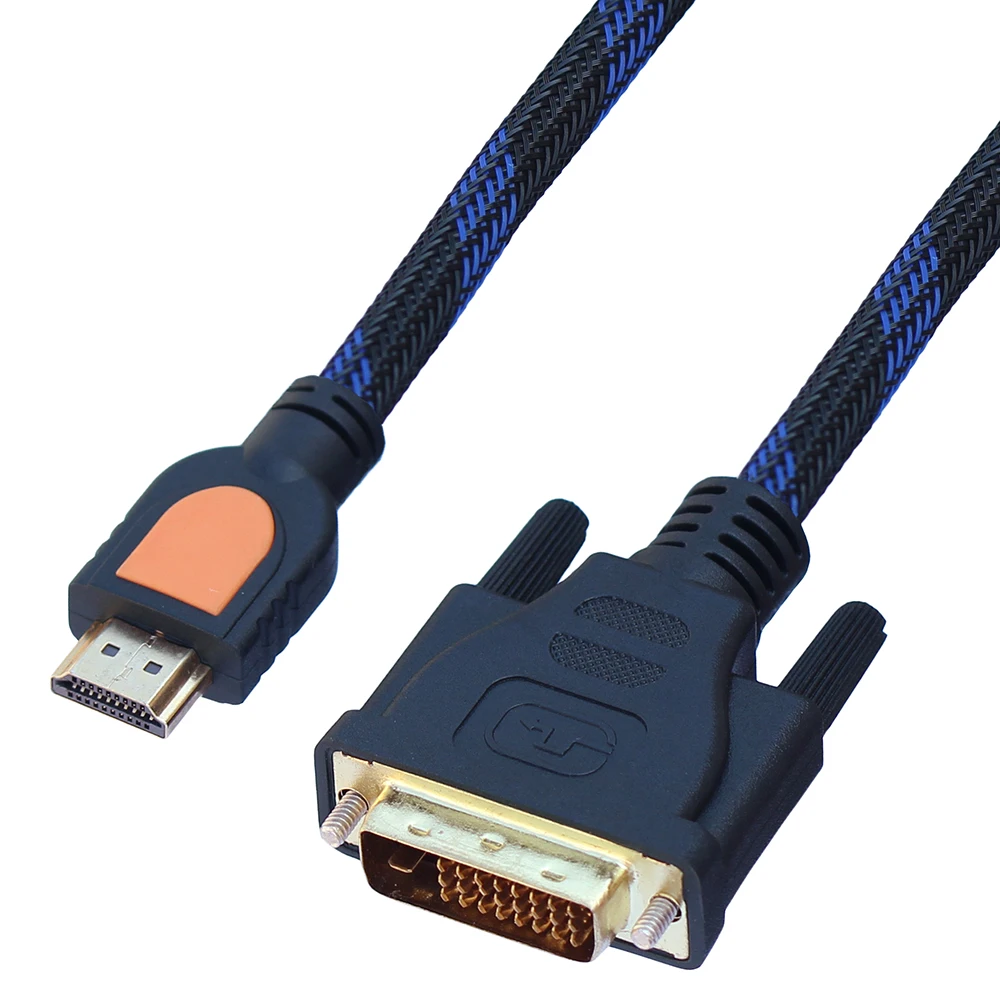 45CM 19PIN A Type HD-compatible Male to DVI Male Short Cable  for LCD HDTV PC Computer Projector Moniter