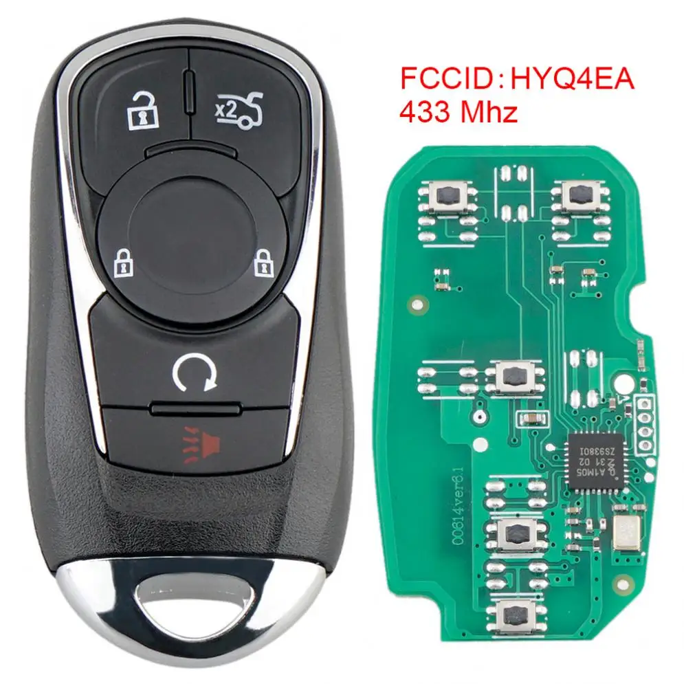 

433Mhz Car Smart Remote Key Fob with Lock Unlock Buttons ID46 Chip HYQ4EA Fit for 17-19 Buick Lacrosse