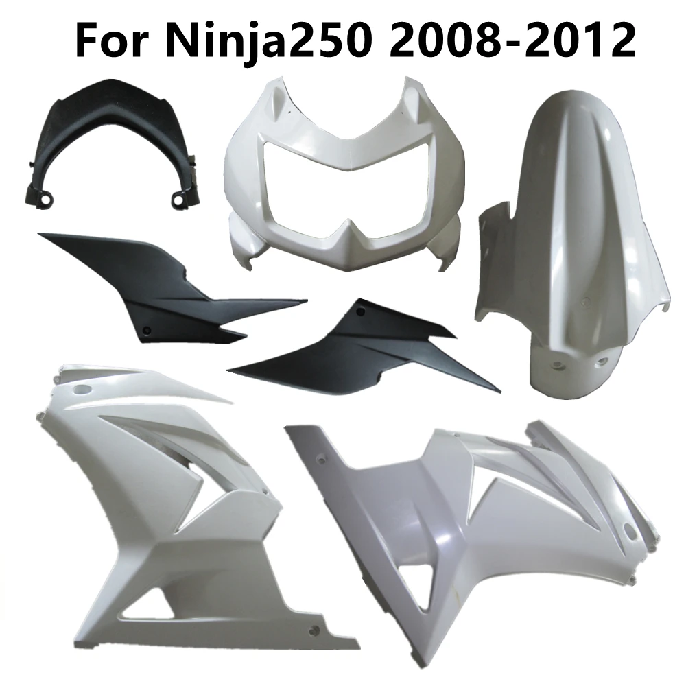 Unpainted ABS Injection Motorcycle for Ninja250 2008-2009-2010-2011-2012 08-12 Components Plastic Parts Pack Left and Right