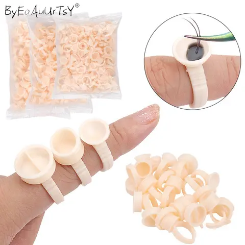 속눈썹 연장 용품에 대 한 100Pcs 실리콘 일회용 접착제 링 컵 문신 잉크 컵 액세서리 문신 메이크업 도구