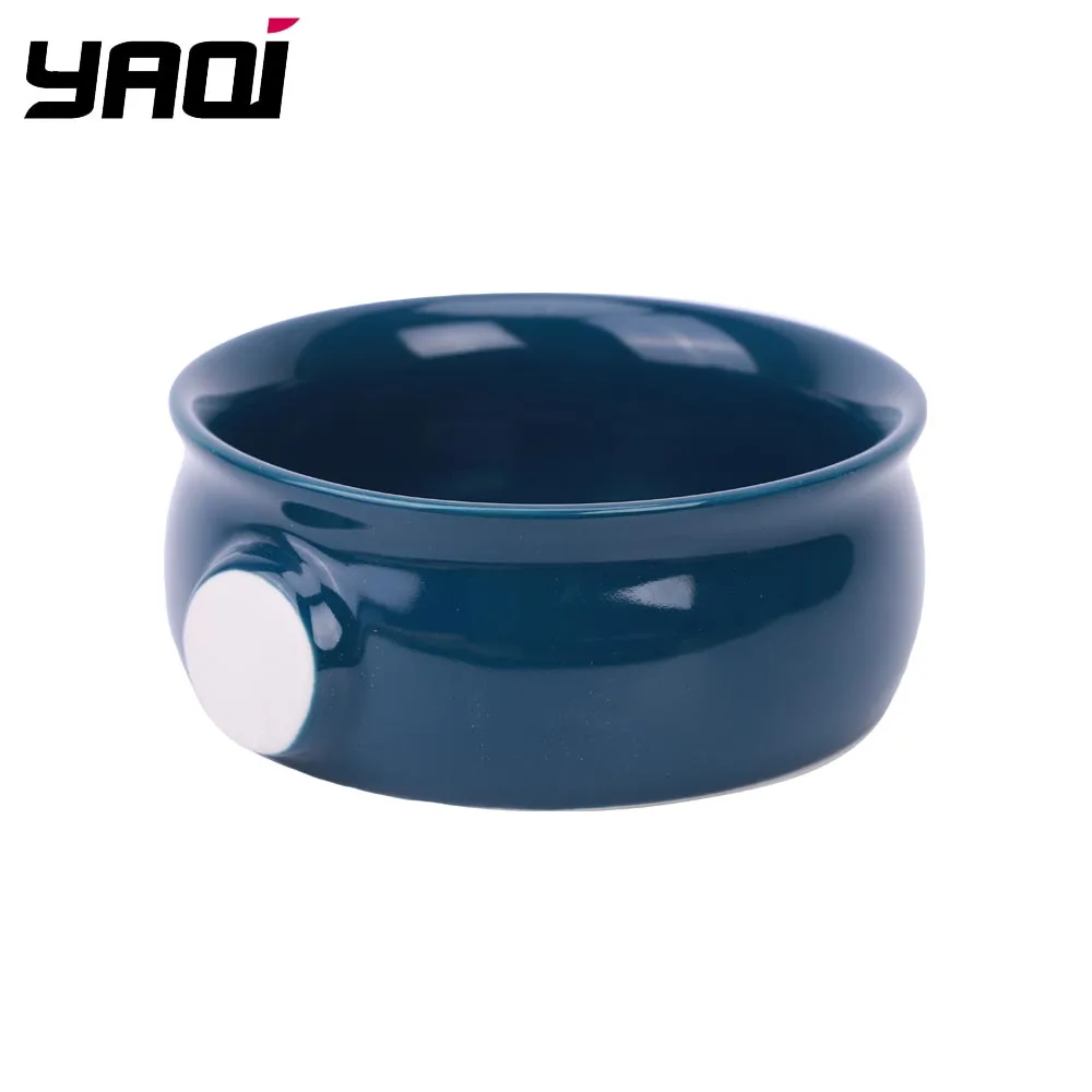 Yaqi Dark Blue Color Ceramic Shaving Bowl For Men Shaving Brush