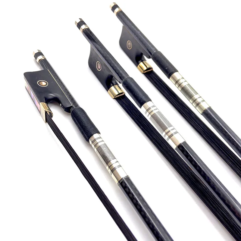 3pcs black hair viola bow, plaid black Carbon fiber VIOLA bow,Copper Mounted