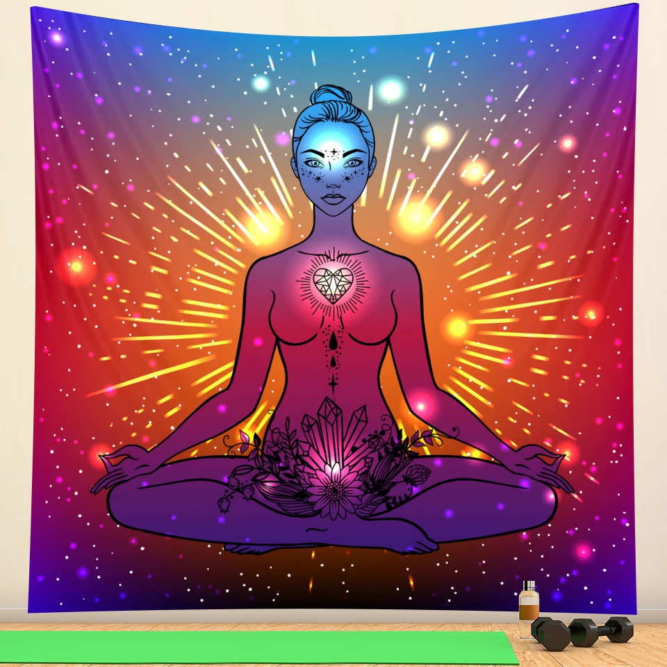 Indian Buddha chakra home art decorative tapestry Hippie yoga mat Bohemia decorative bedroom sheet Mandala sofa blanket