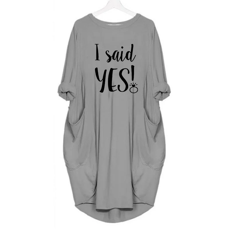 Robe irrégulière à manches longues pour femmes, t-shirt de fête de mariage avec Slogan drôle imprimé, livraison directe