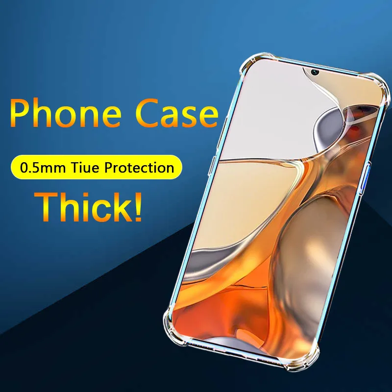 Anti-fall Silicone Cases For Xiaomi 11T Pro Case Mi 11T Xaomi 11 T Pro Shockproof Back Cover Mi11TPro Xiomi Mi11T Pro Phone Case