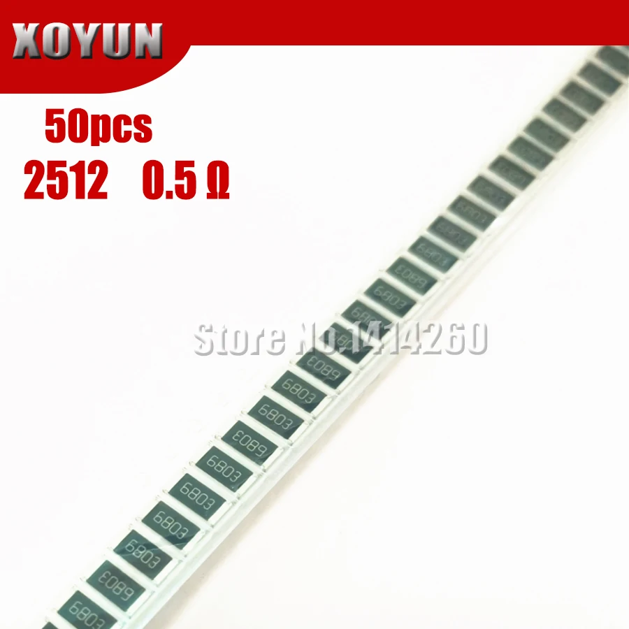 

50PCS 2512 SMD Resistor 1W 1% 0.5R 0.5 ohm R500