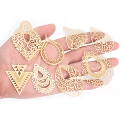 4pcs Stainless Steel Gold Filigree Charm for DIY Jewelry Making