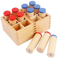 Baby Toy Montessori Sound Boxes for Early Childhood Education Preschool Training Learning Toys 2 Boxes with 12 Wooden Cylinders