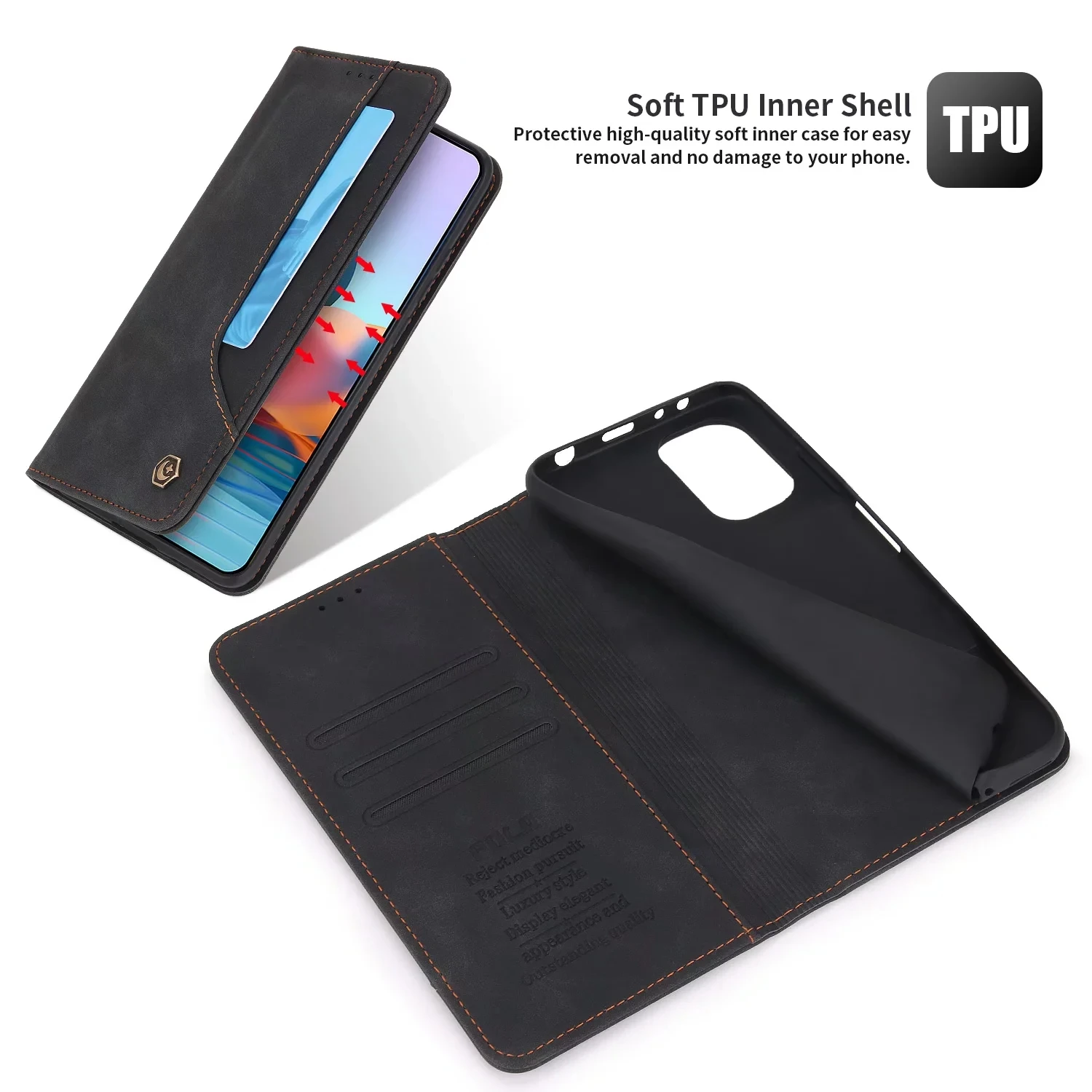 Custodia in pelle opaca per Xiaomi Redmi Note 12 Pro 4G Plus 5G Note12 5G portafoglio magnetico Flip Phone Cover porta carte stile libro