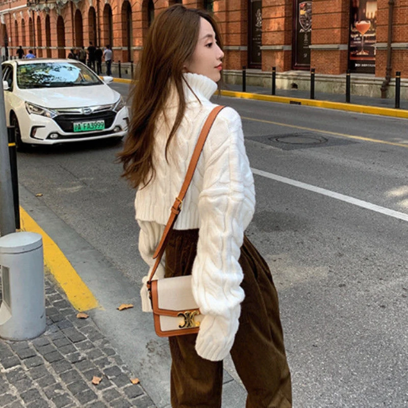 Pullovers Sweater Women Spring Autumn Solid Simple Cropped All-match Comfortable Fashion Korean Style Leisure Casual Student Ins