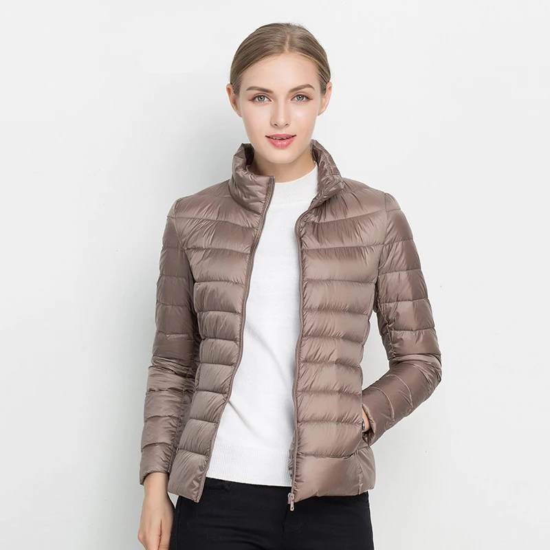 Abrigo ultraligero de plumón de pato para mujer, chaqueta de plumas de pato blanca, acolchada, portátil, a prueba de viento, 7XL, novedad de