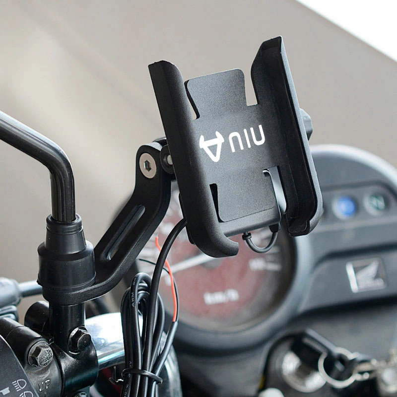 Anti Shake For NIU N1 N1S M1 U1 M+ NGT Motorcycle Handlebar GPS Stand Bracket Mobile Phone Holder Support Iphone Samsung Black