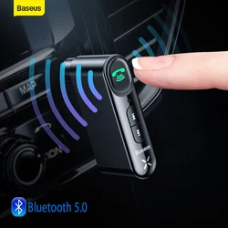 Baseus 자동차 Aux 블루투스 어댑터 3.5mm 잭 오디오 블루투스 5.0 자동차 키트 무선 핸즈프리 수신기 전화 송신기 음악, fm 송신기 최대 3,1a
