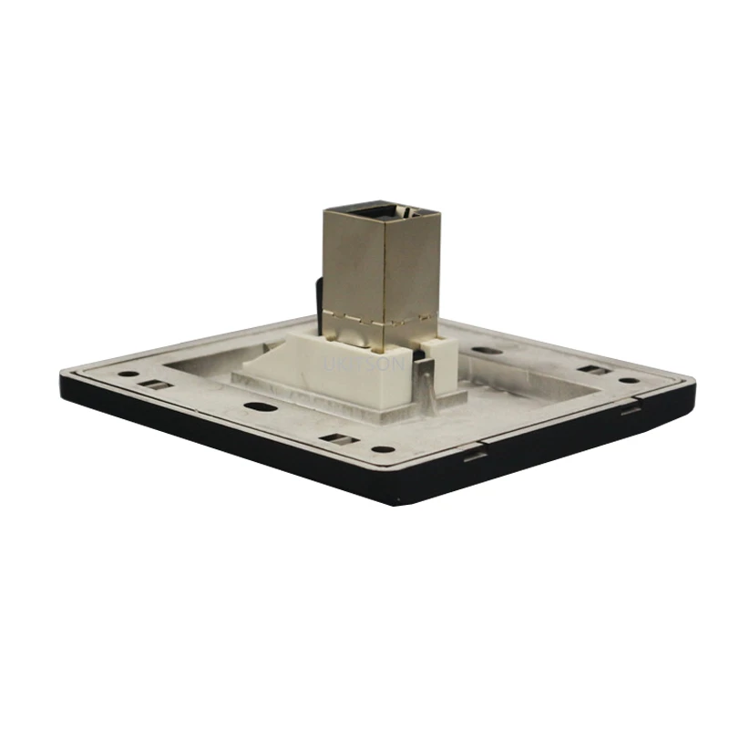 Black Color 1 Gang CAT6 RJ45 LAN Faceplate With Shielded Female CAT 6 Keystone Plug Ethernet Network Wall Panel