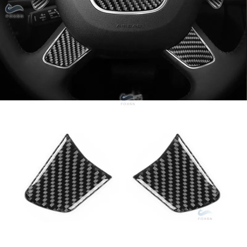 For Audi A6 C7 A6L 2012 2013 2014 2015 2016 Carbon Fiber Car Interior Steering Wheel Panel Cover Trim