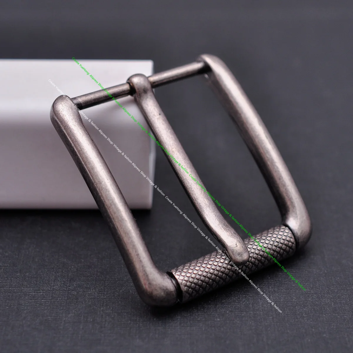 الثقيلة العتيقة الفضة نهاية شريط الأسطوانة دبوس واحد أبازيم للرجال حزام الخصر مشبك الجلود الحرفية الملحقات تناسب 38 ملم #1