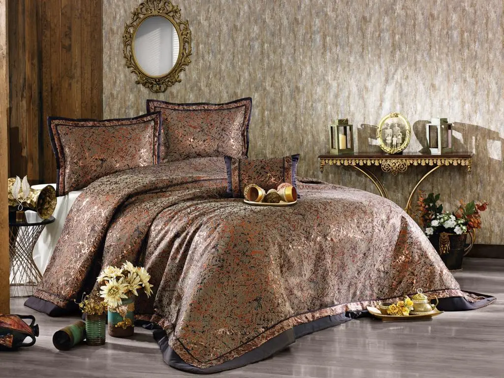 Viola Double Bed Cover Set Cinnamon