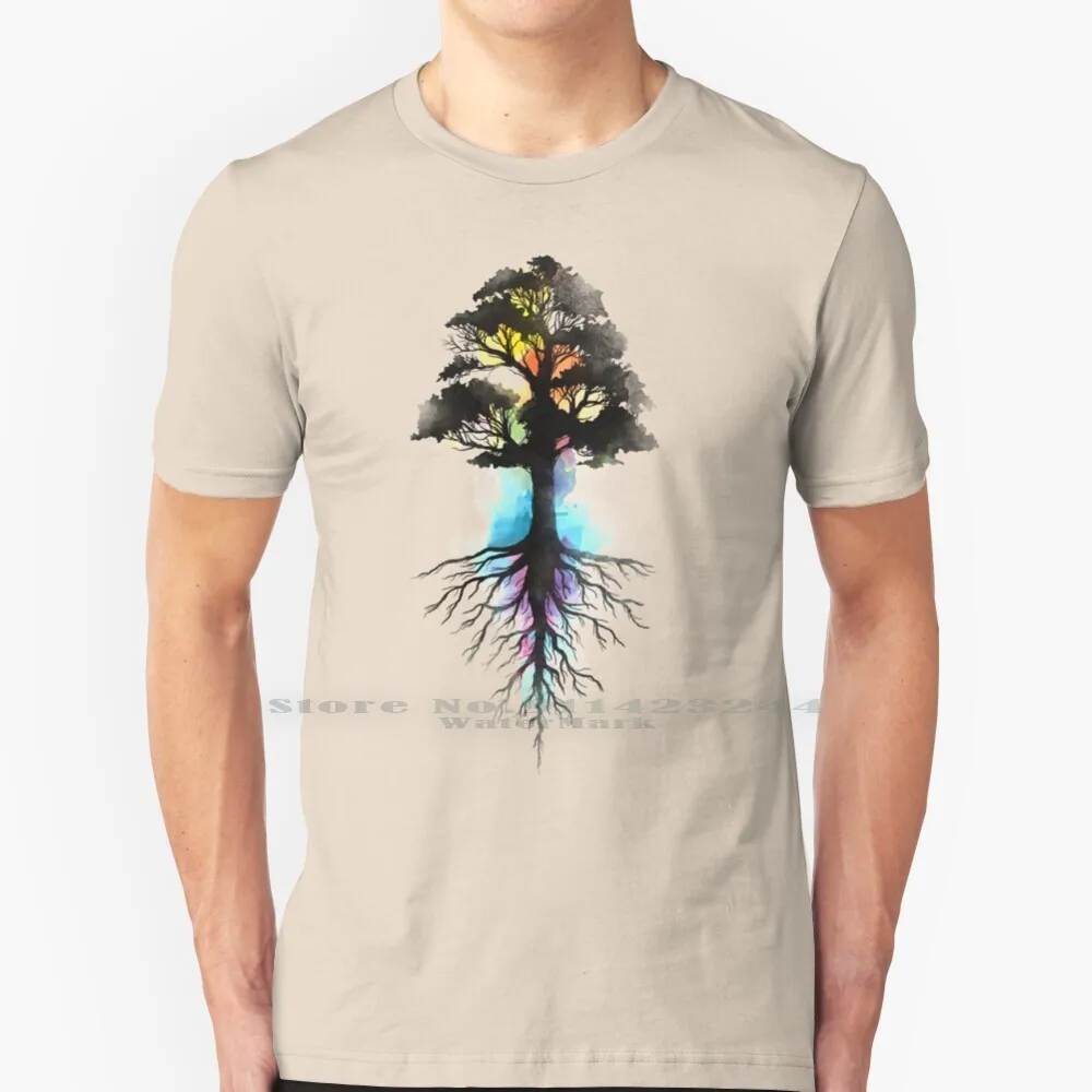 Natural Source 100% Cotton T Shirt Nature Natural Source Trees Colors Watercolor Artsy Tee Short Sleeve Long Sleeve Gift