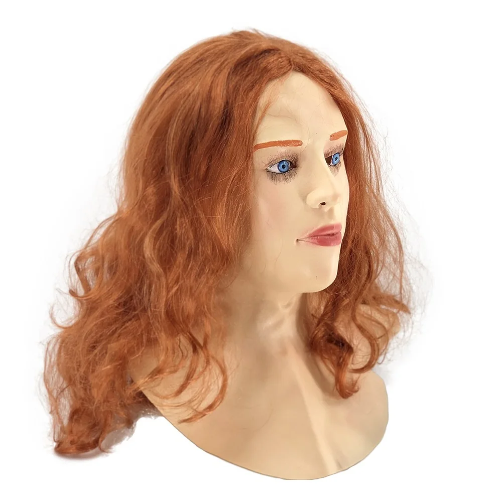 Halloween Latex Mask Realistic Scarlet Female Woman Face Crossdressing Sissy