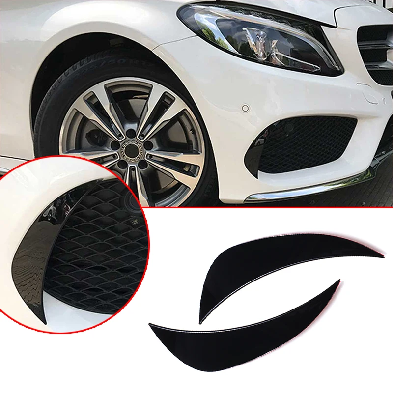 1 Pair Car Front Bumper Splitter Canard Air Vent Cover Trim For Mercedes-Benz C Class W205 for AMG 2015-2018 Car styling