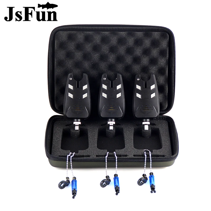 

3pcs Carp Fishing Alarm and Swingers Indicator Set Fishing Hanger Swinger Sensitivity Bite Alarm Tackle with Zippered Case FO399