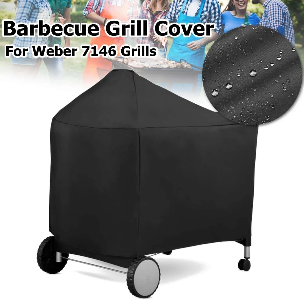 Waterproof BBQ Grill Protective Cover for Weber 7152 Charcoal Grills 124x65x101cm Outdoor Camping BBQ Accessories