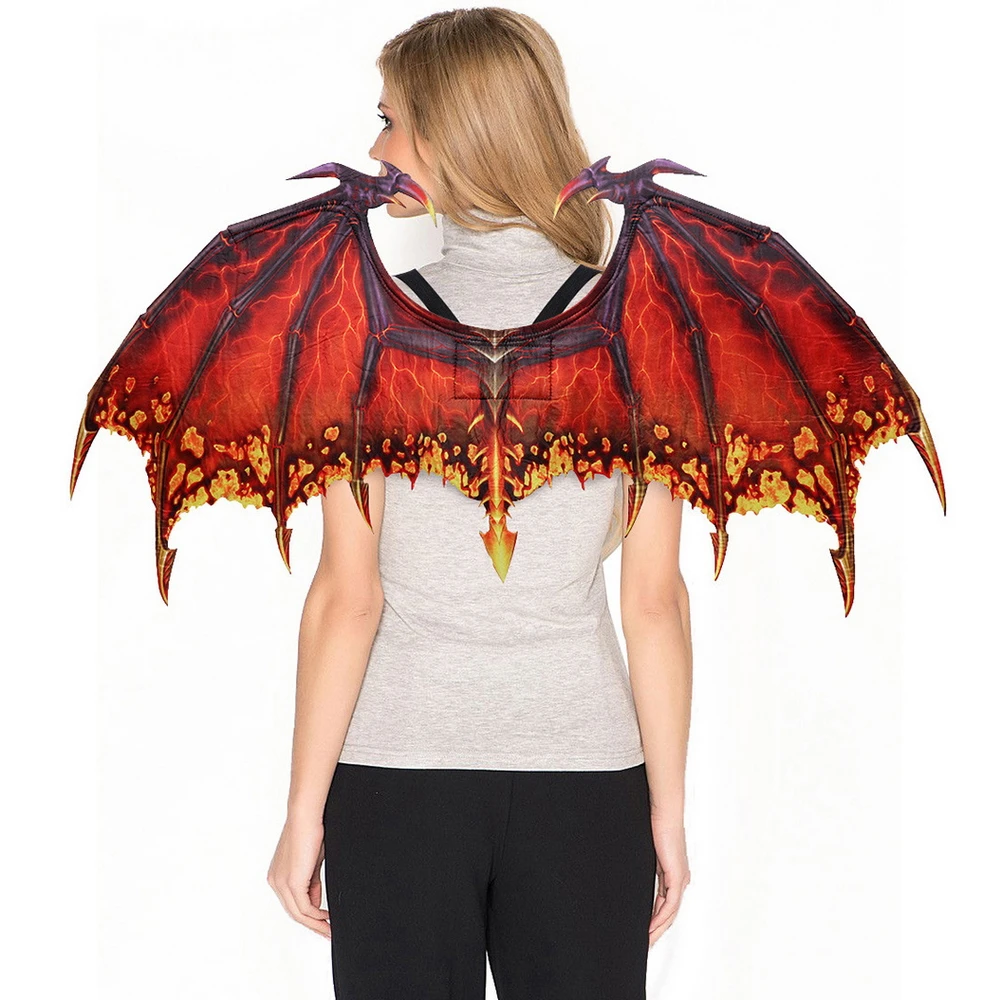 2021 carnevale Halloween Dragon Wings arancione rosso verde adulto nuovo Non tessuto Cosplay Wing Carnival puntelli