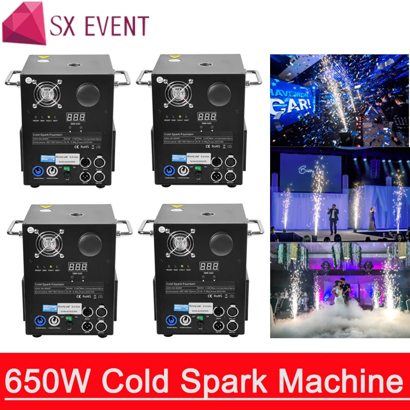 

650W Indoor cold firework machine dmx cold spark fountain firework machine remote for wedding stage effects sparkler