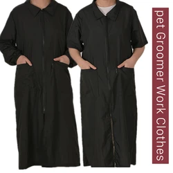 M-2XL Professional Pet Grooming Haircut Work Clothes Hairdressing Long Sleeve Work Clothes Barber Shop Assistant Apron G1014