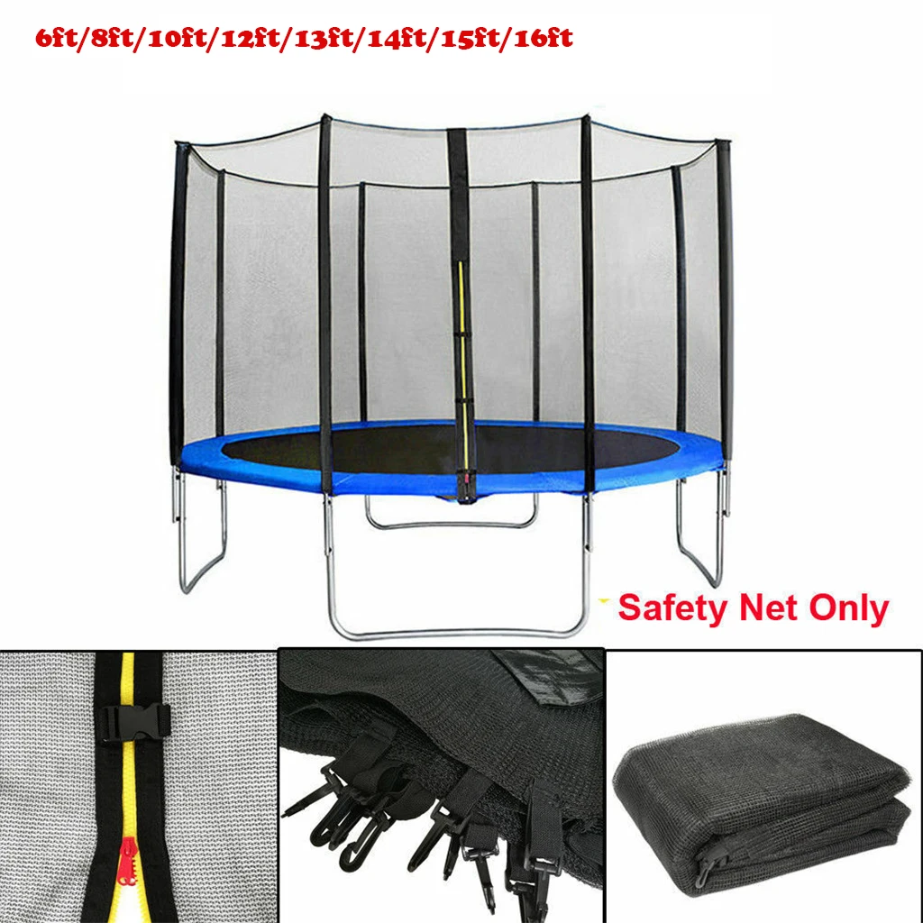 Kids Trampolines Safety Mesh Net Placement Netting 6ft/8ft/10ft-6pole 12/13/14ft Outdoor Exercise Home Toy Jumping Bed