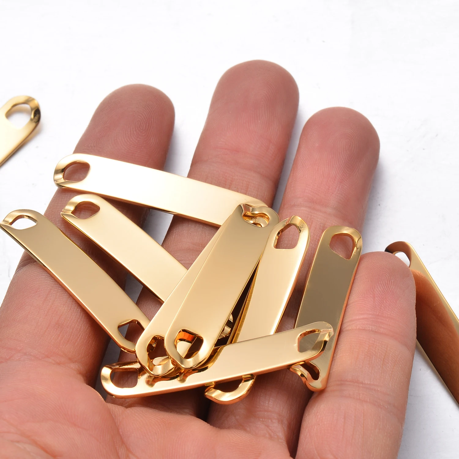 10pcs Blank Bar Connector Silver Gold Colour Stainless Steel DIY Bracelet Necklaces Jewelry Makings Tag Findings