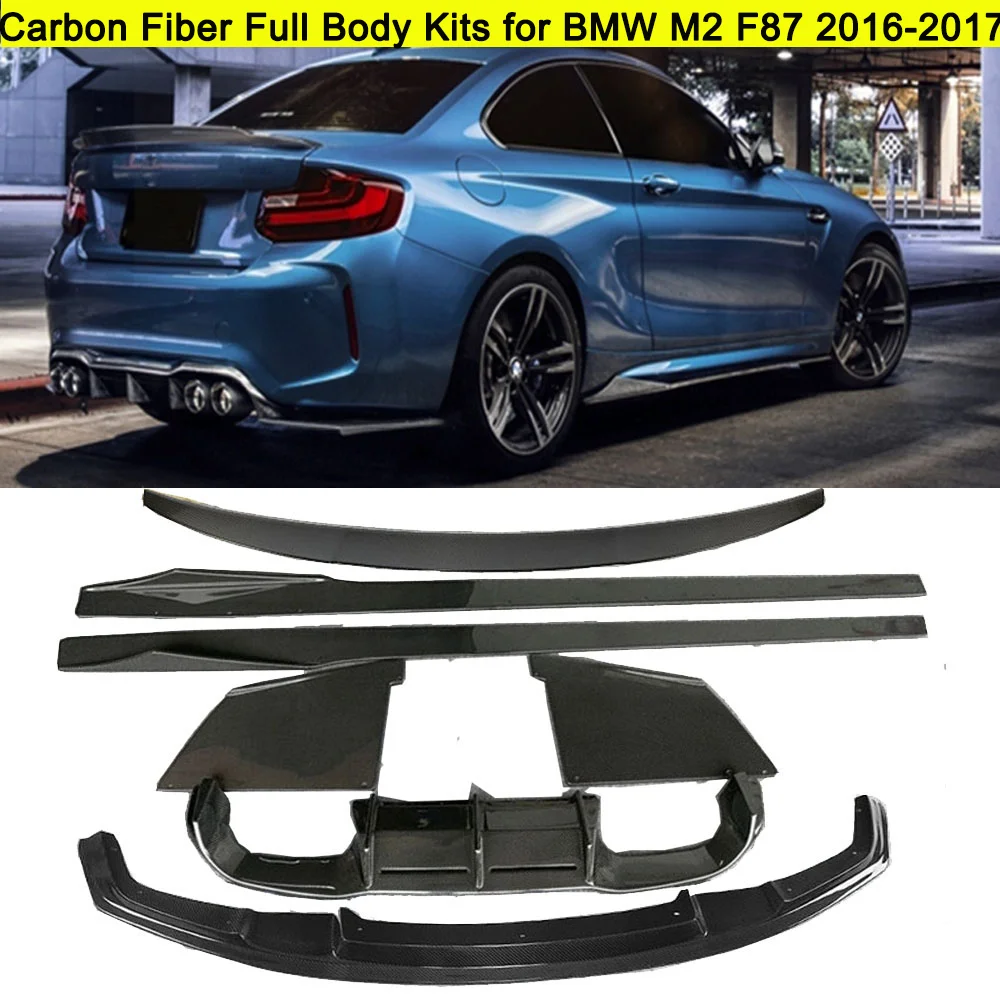 

F87 M2 Carbon Fiber Full Body Kit for BMW M2 F87 Bodykits Rear Diffuser Front Bumper Lip Trunk Spoiler Side Skirts 2016 2017