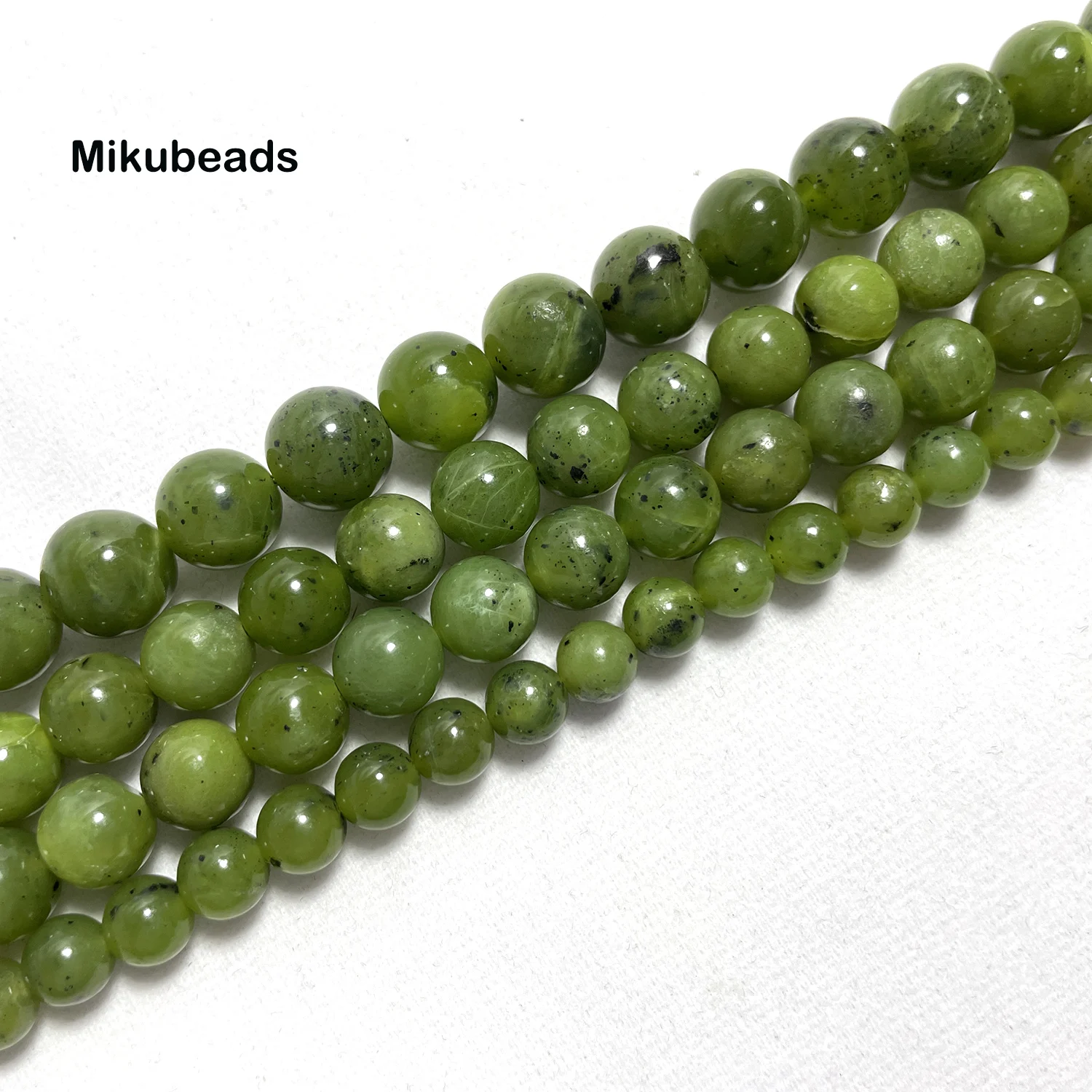 Wholesale Natural 6mm Canadian BC Jade Nephrite Smooth Round Loose Beads For Making Jewelry DIY Bracelet Necklace 38cm