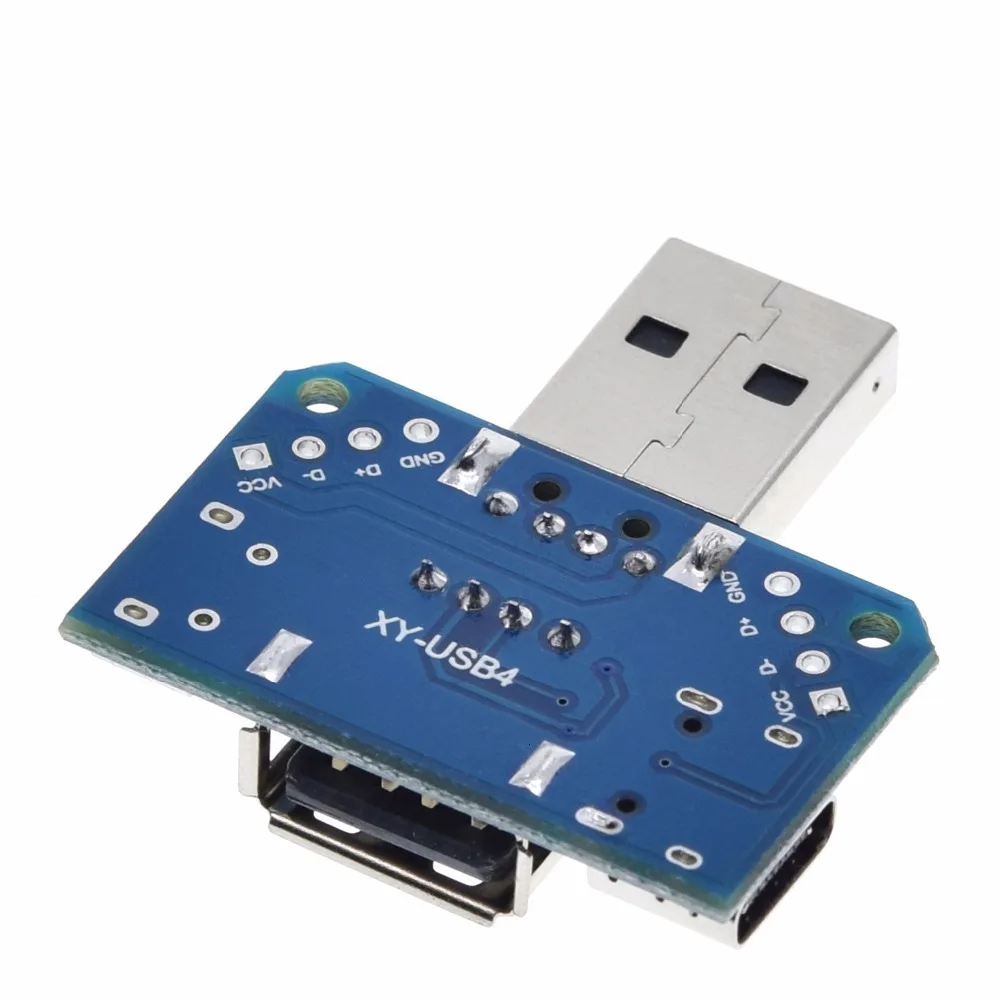 TZT USB-Kopf-Schalttafel-Stecker, USB-Anschluss auf Typ-C-Micro-Buchse, USB 2,54-4P, Übertragungstestplatine, USB-Adapterplatte XY-USB4 – Detail 9
