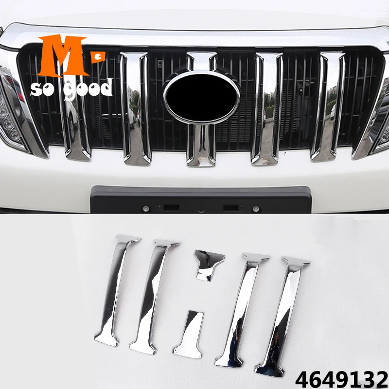 

ABS Chrome Car-styling for Toyota Prado J150 GX GXL Land Cruiser Accessories Front Mesh Grille Cover Trim 2014 2015 2016 2017