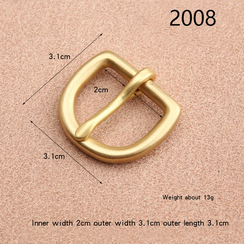 Solid Brass Metal Belt Buckle 20mm Belt Buckle For Women Stainless Steel Single Pin Belt Half Buckle DIY Leather Craft Buckle