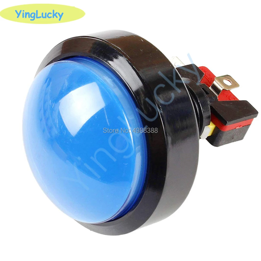 Yinglucky 60 millimetri Grande Rotonda Push Button LED Illuminato con Microinterruttore per la Macchina del Gioco Arcade FAI DA TE Parti di 5/12V Luce di Cupola Grande