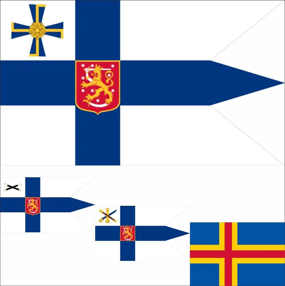 

Finland Finnish History And Presidential Military Flag 3X5FT 90x150cm 100D Polyester Banner 2x3ft