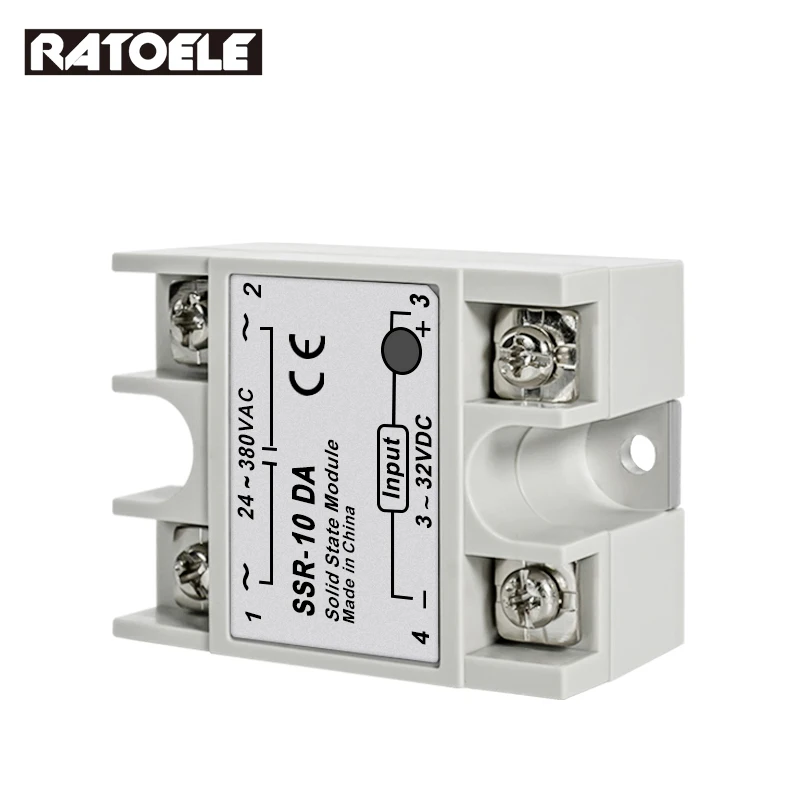 Single Phase Solid State Relay 10DA/25DA/40DA Input 3-32VDC Output 24-380VAC SSR DC Control AC