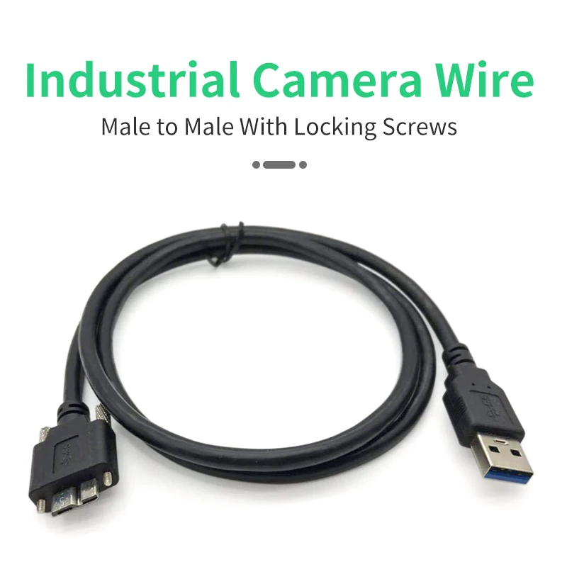 Kamera przemysłowa drut 3.0AM do MicroB Micro USB 3.0 kabel z męskiego na męskie ze śrubami blokującymi wysokiej jakości 0.6m 1m 1.5m 3m 5m