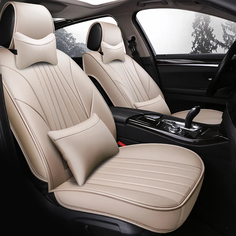 

Leather car seat cover 5 sit truck universal organize protector cushion accessories-styling auto Simple luxury for most car