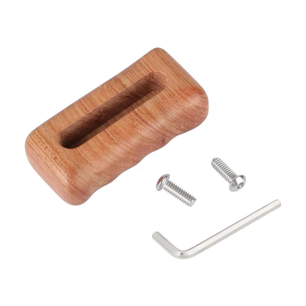 Maniglie in legno CAMVATE (destra e sinistra) con scanalatura di montaggio da 1/4 "-20 per sistema di supporto per gabbia per videocamera DSLR Rig/DV Video Cage Rig nuovo