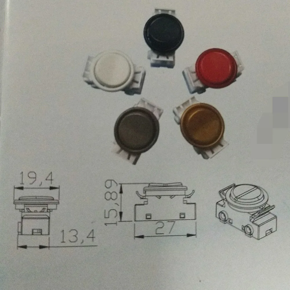 Interruttori a bilanciere rotondi switcher a pulsante per lampada da tavolo 250V 0.5A per plafoniere e apparecchi elettrici OJ-336, confezione da 6,