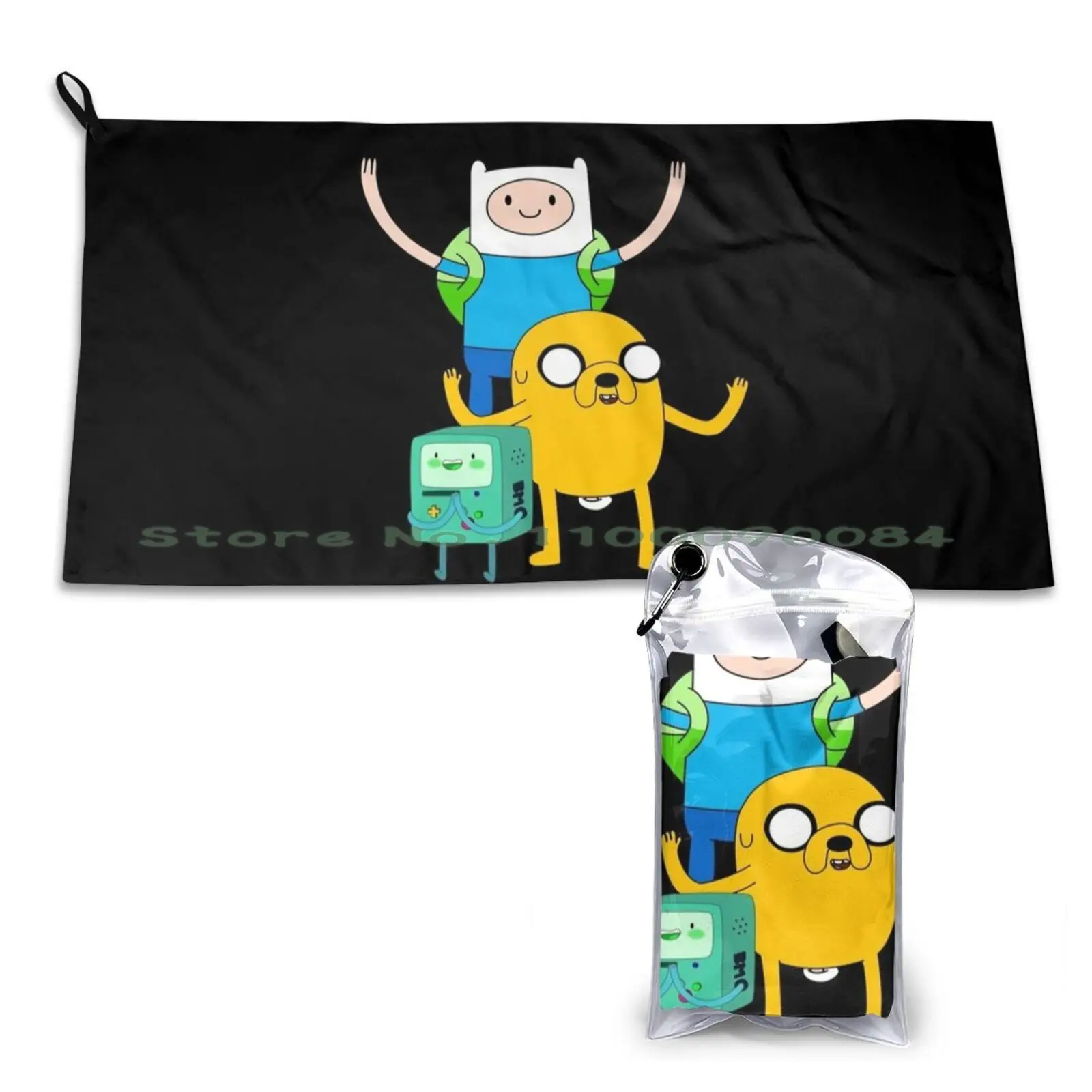 

Adventure Time , Finn Jake Bmo Quick Dry Towel Gym Sports Bath Portable Monorail Wdw Magic Kingdom Transportation Soft