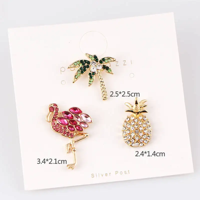 New coconut tree pineapple flamingo badge brooch jewelry men and women fashion clothes accessories brooch jewelry gifts