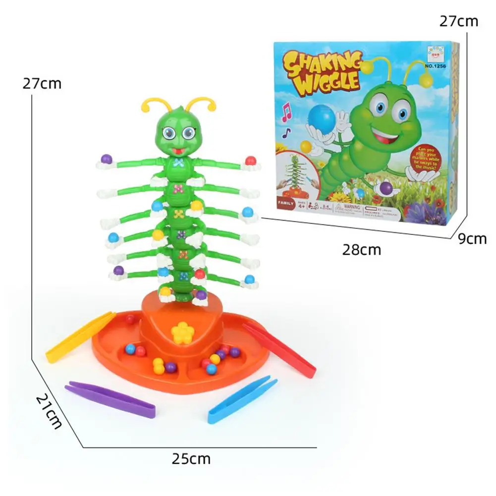 Giggle Wiggle Swing Bug Toy Electric Green Smile Caterpillar Lovely Swing Toy Wiggle Giggle Game Interactive toys Balance toy