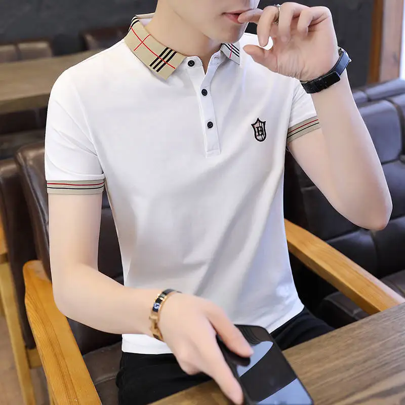 Fashion New Men\'s Polo Shirt Short Sleeve Cotton Male Shirt Sports polo Jerseys Golftennis Plus Size M-5XL Camisa Polos Homme